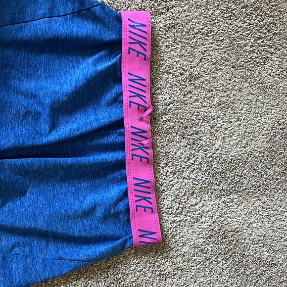 Nike shorts. Size S. Blue with pink waist band and strings. - Picture 3 of 5